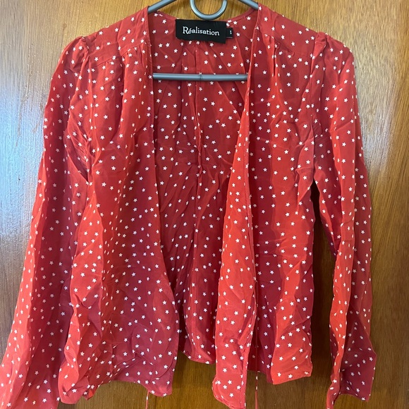 Silk Printed Button-Up Top - Picture 2 of 4